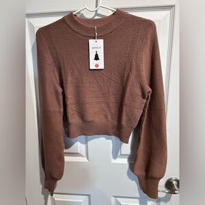 Brown Crop Sweater